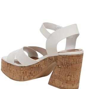 Sarto Donati Platform White Sandal (Women)...Size 9.5
